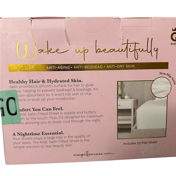 RISE Satin Flat Sheet in Queen in Charcoal Gray NIB - Picture 6 of 12